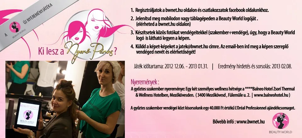 Nyerő Páros- a Beauty World legújabb nyereményjátéka