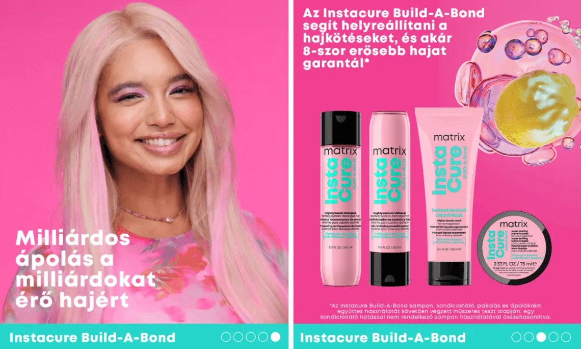 Tökéletes ápolás az igénybe vett haj gyönyörűségért: íme a Matrix Instacure Build-A-Bond termékcsalád!