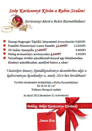 Karácsonyi Szépség Akció!